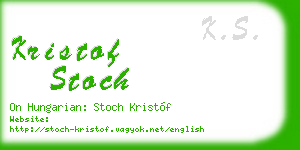 kristof stoch business card